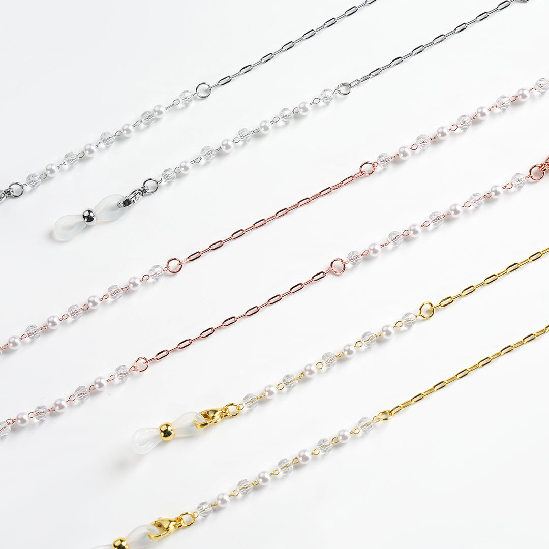 Elegant Pearl-Accented Eyewear Chain Bowlift