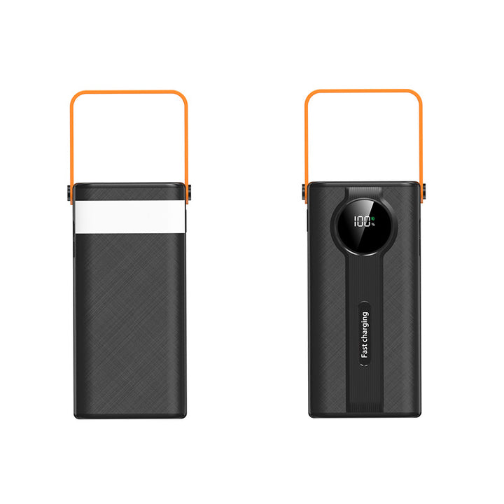 Portable power bank with ergonomic carrying handle and digital charge level indicator Bowlift
