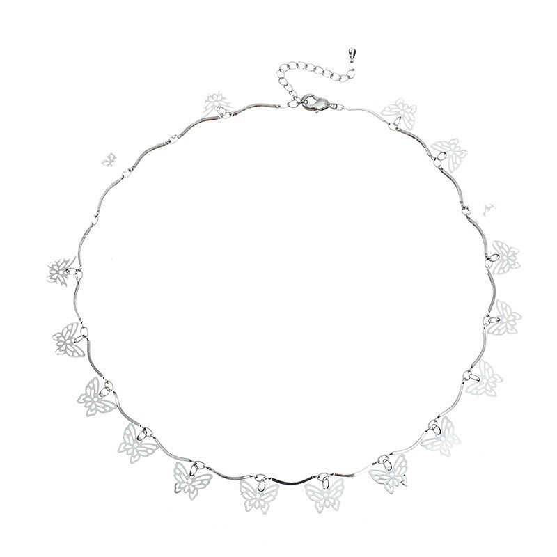 Butterfly Design Choker Necklace Bowlift