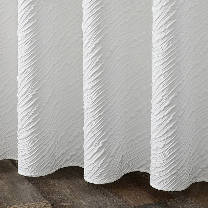 Textured Leaf Pattern Shower Curtain Bowlift