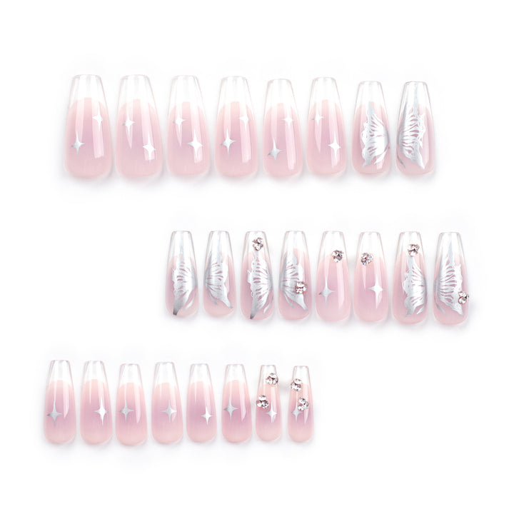 Artistic Nail Extensions with Elegant Floral Design Bowlift