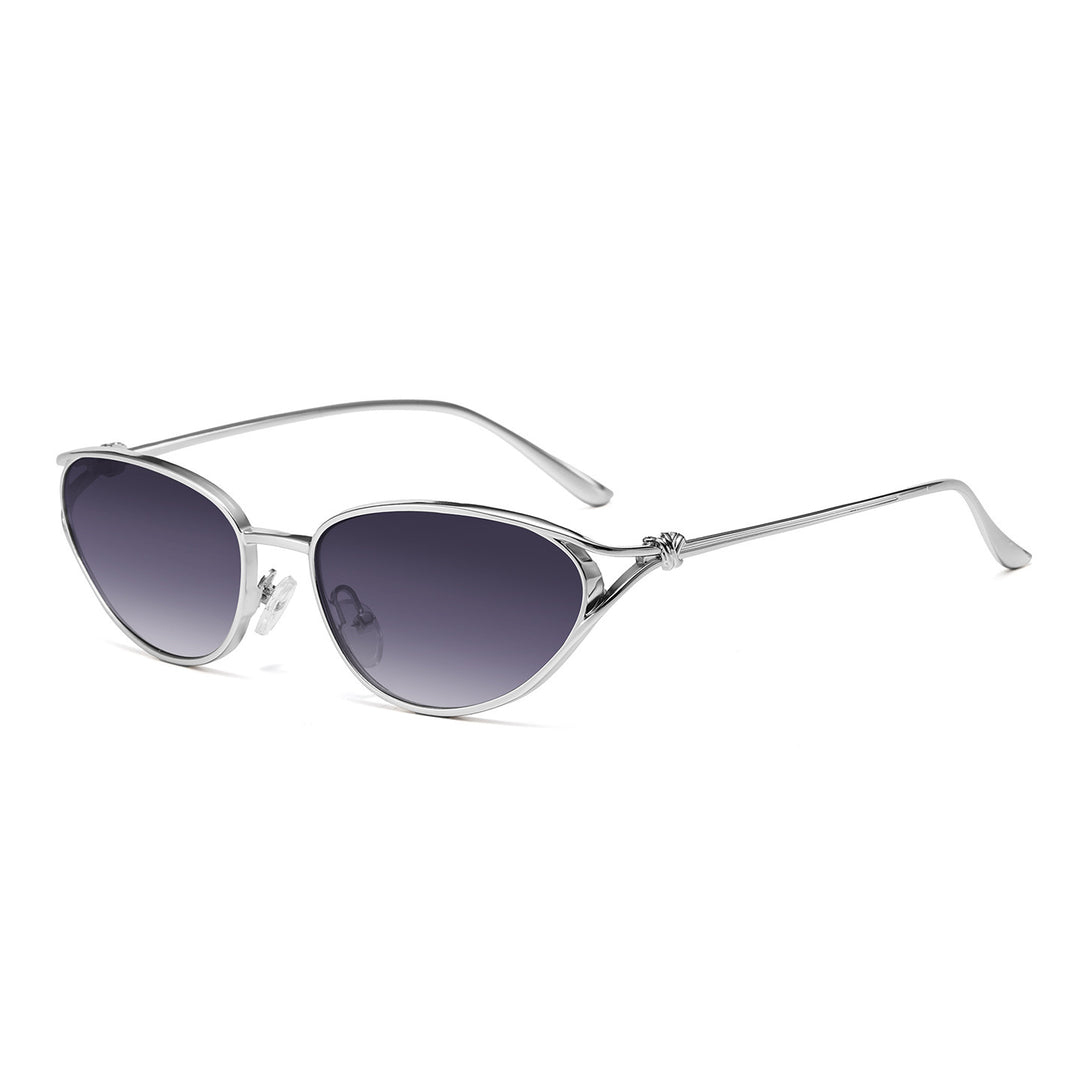 Cat-Eye Sunglasses with Elegant Metallic Accents Bowlift