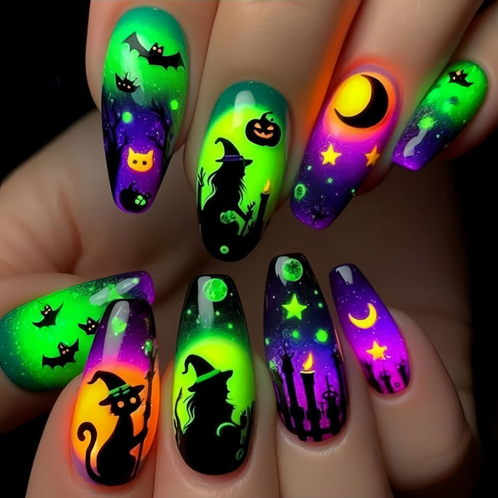 Artistic Halloween Themed Nail Art Bowlift