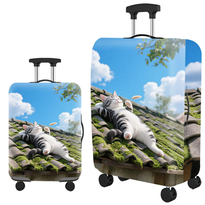 Tropical Leaf Print Hard Shell Luggage Bowlift