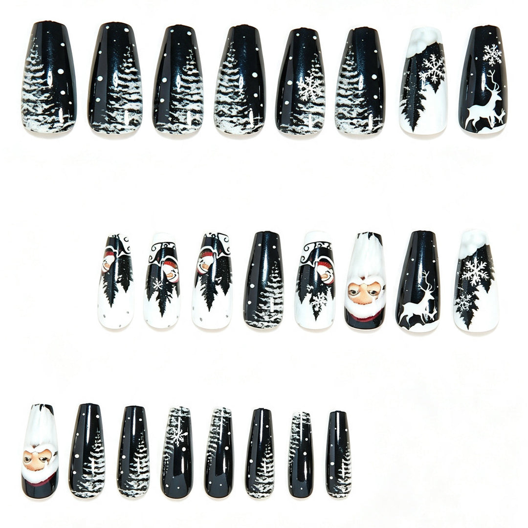 Seasonal Themed Long Press-On Nail Design Bowlift