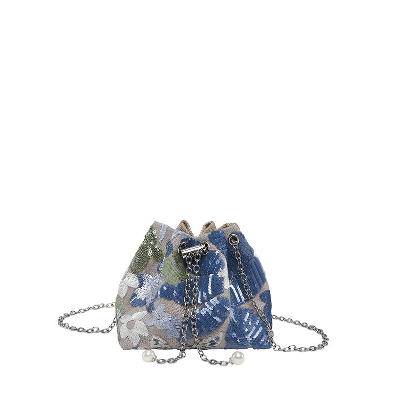 WoStylish Sequin Drawstring Clutch Purse Bowlift