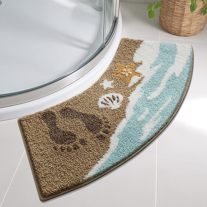 Floral Design Memory Foam Bath Mat Bowlift