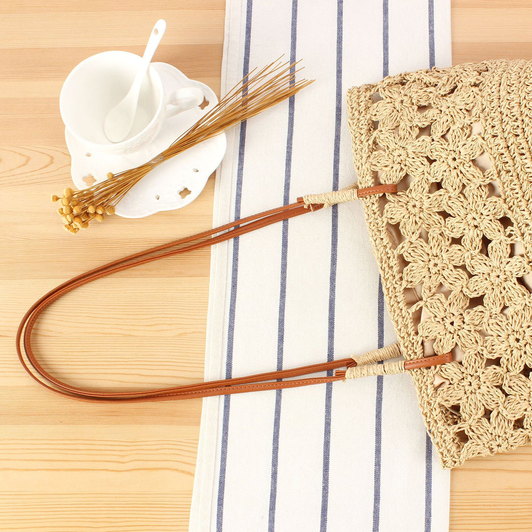 Hand-knotted beach bag with floral details Bowlift