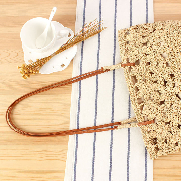 Hand-knotted beach bag with floral details Bowlift