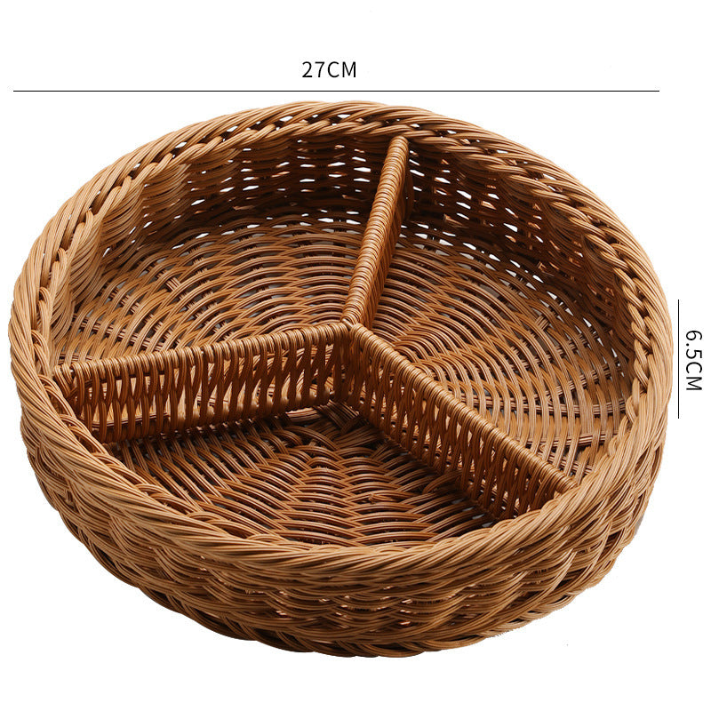 Multi-Sectional Woven Storage Basket Bowlift