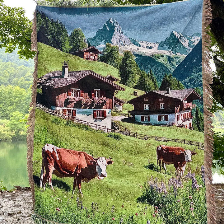Scenic Landscape Woven Throw Blanket