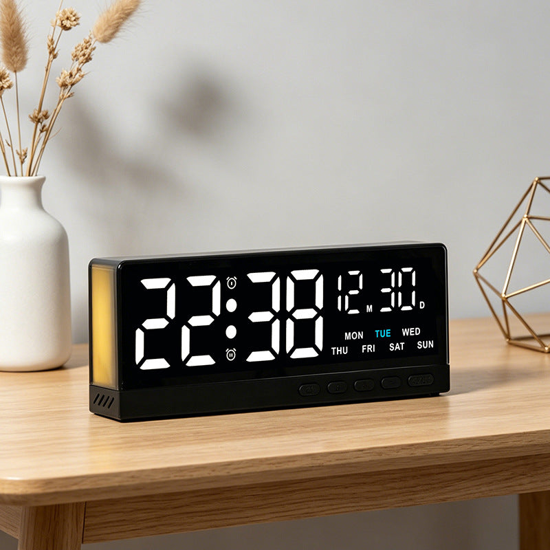 Digital radio alarm clock with large LED display and multifunctional settings Bowlift