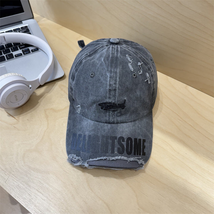 Men's Distressed Casual Cotton Cap Bowlift
