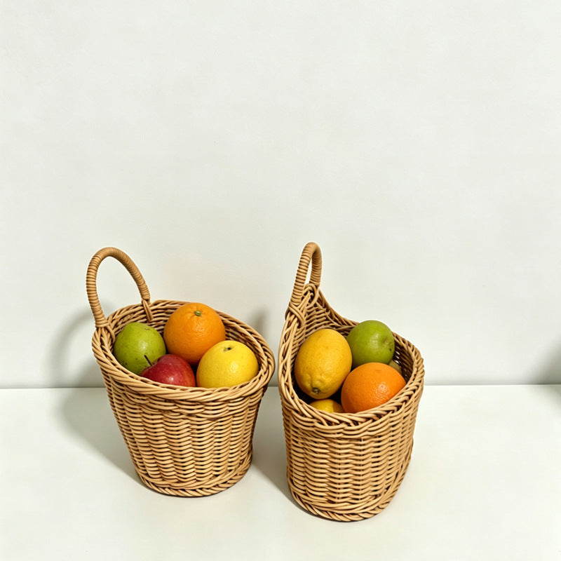 Handwoven Natural Storage Basket Bowlift