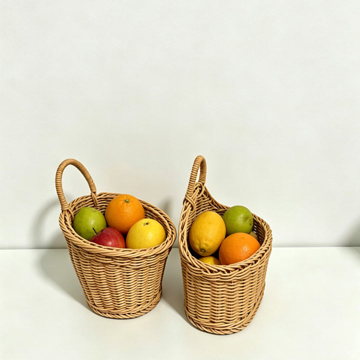 Handwoven Natural Storage Basket Bowlift
