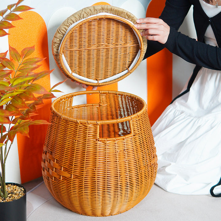 Cozy Rattan Storage Ottoman Bowlift
