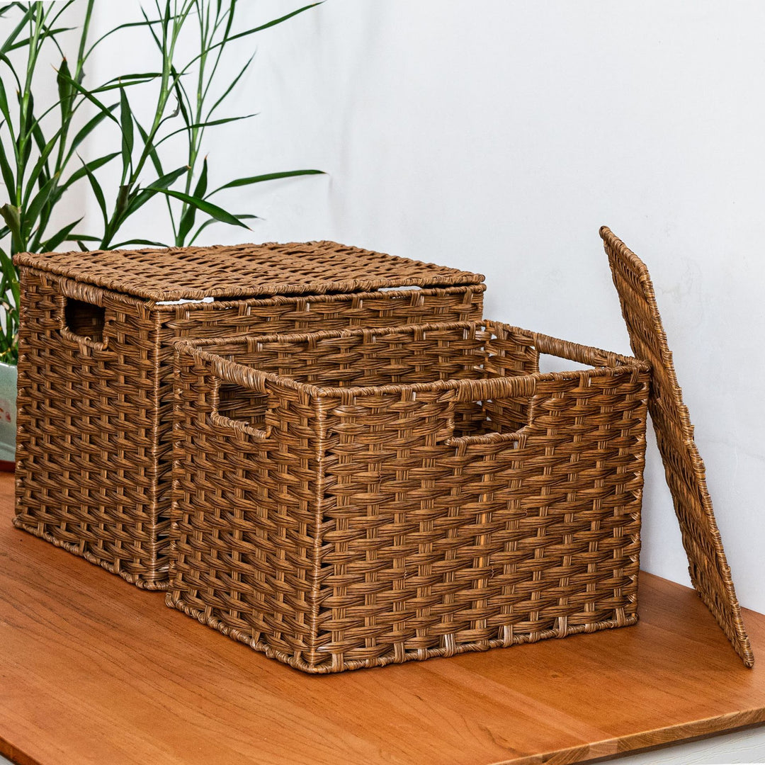 Versatile Wicker Storage Bin Bowlift