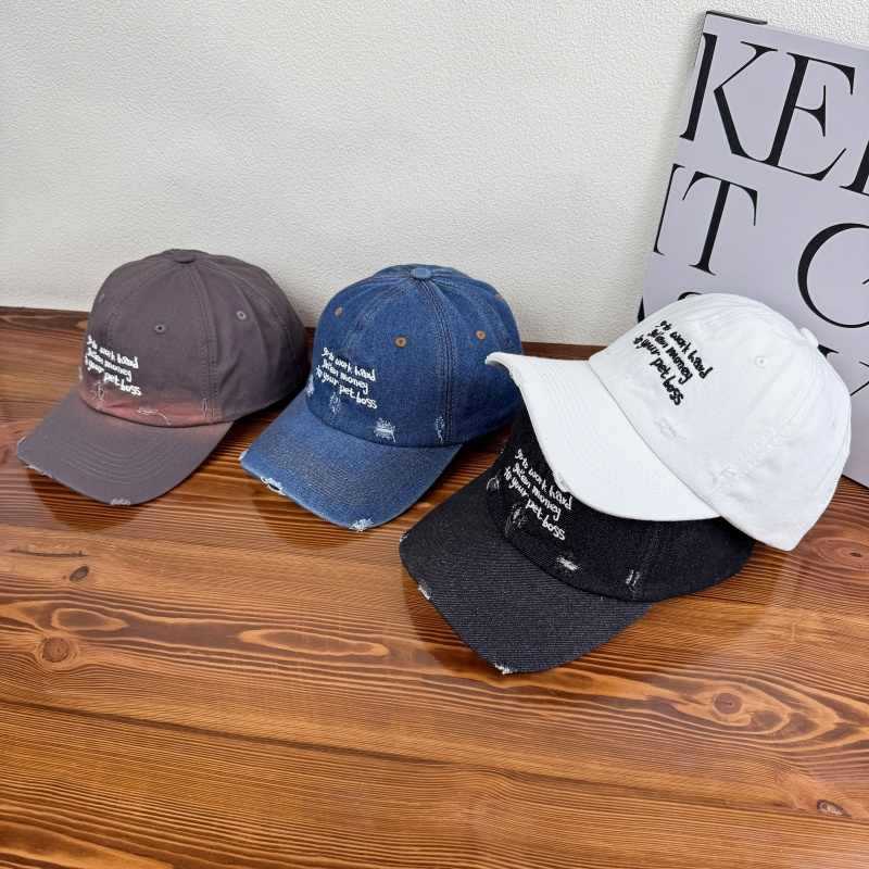 Women's Distressed Denim Statement Cap Bowlift