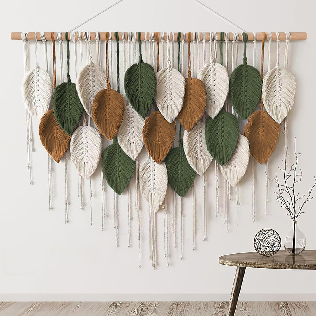 Macrame Leaf Wall Hanging Tapestry Bowlift