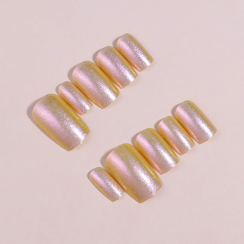Glossy Reflective Press-On Nail Set Bowlift