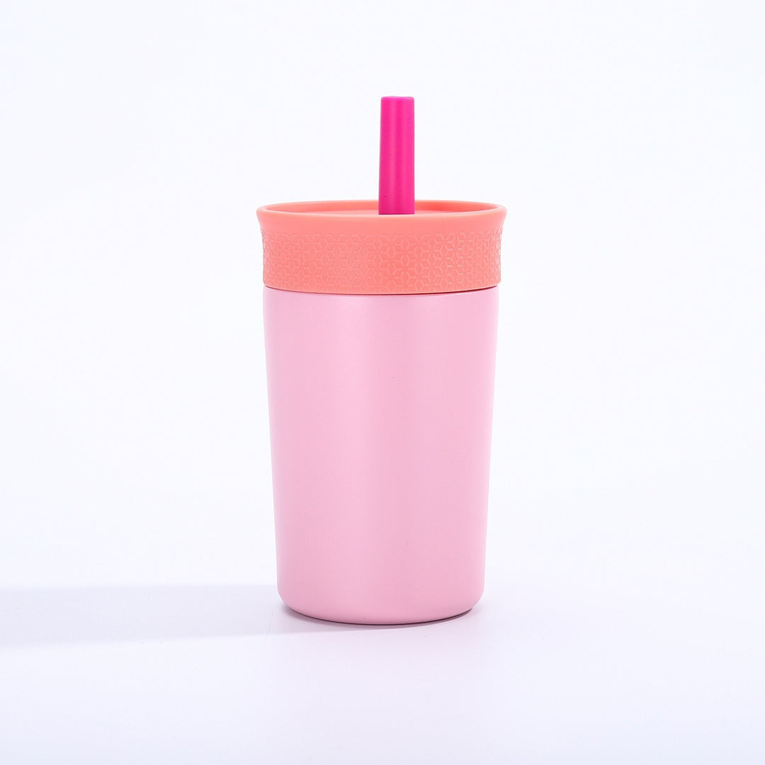 Women insulated coffee cup with integrated straw Bowlift