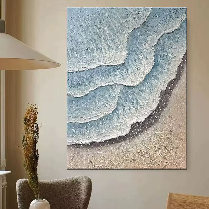 Textured Coastal Waves Canvas Artwork