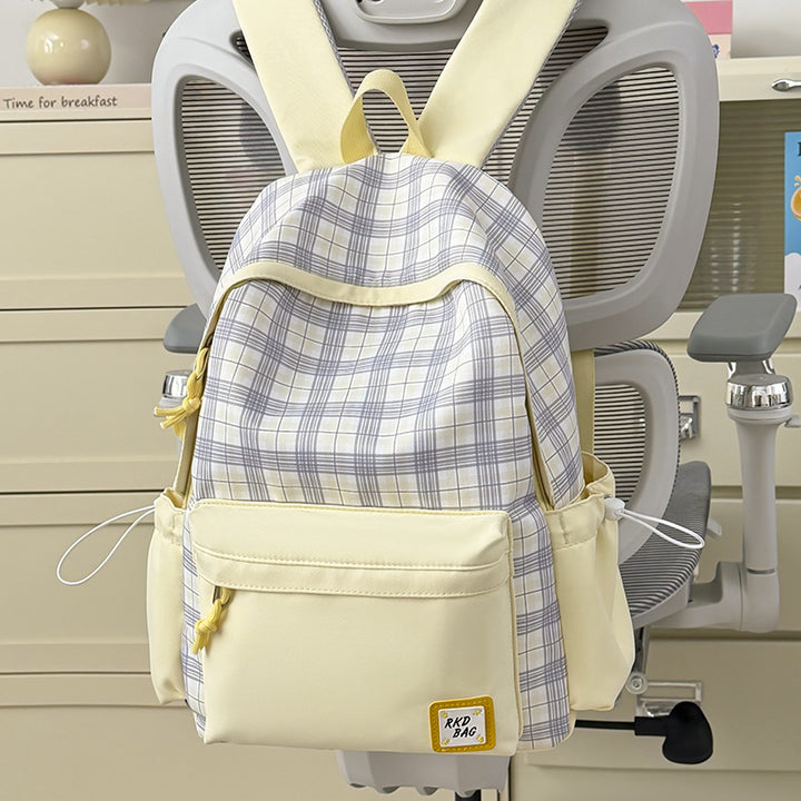 Checked Patterned Backpack Bowlift