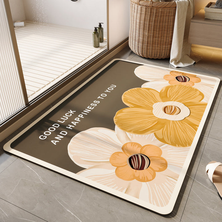 Decorative Floral Bath Mat Bowlift