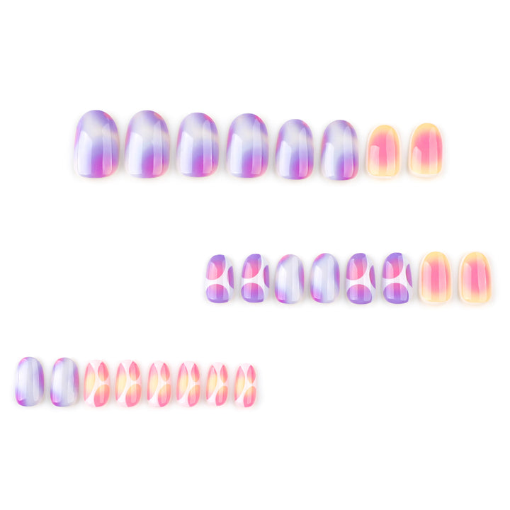 Elegant and creative nail art with a gentle gradient and geometric accents Bowlift