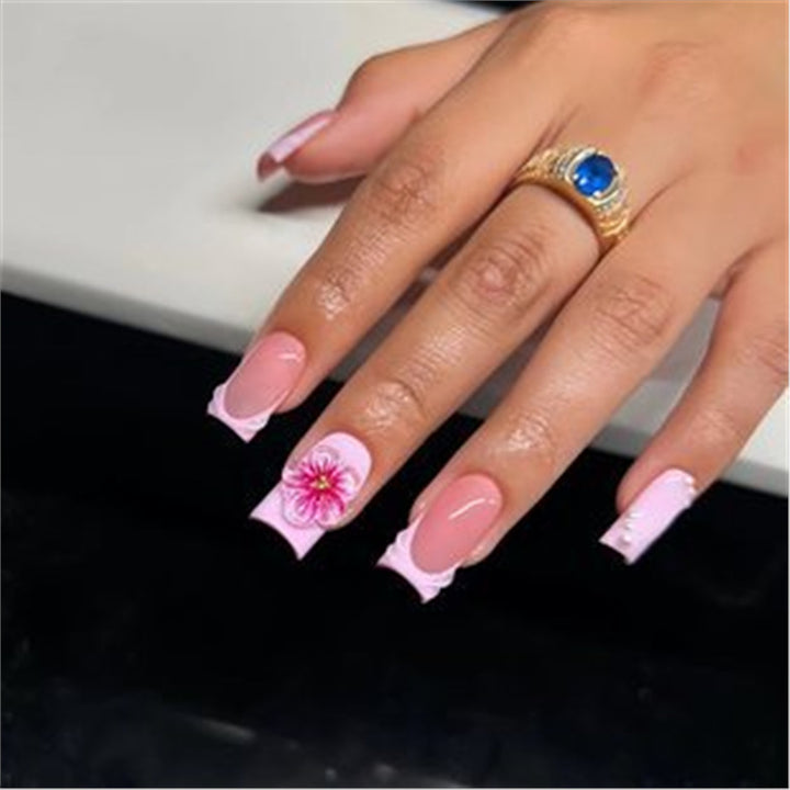 Artistic Press-On Nail Set with Premium Embellishments Bowlift