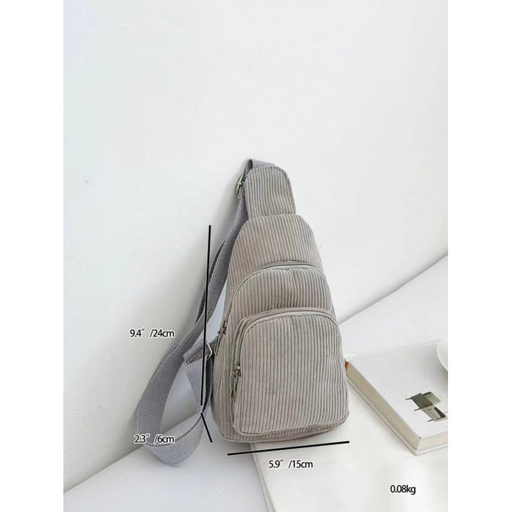 WoMulti-Compartment Corduroy Sling Bag Bowlift