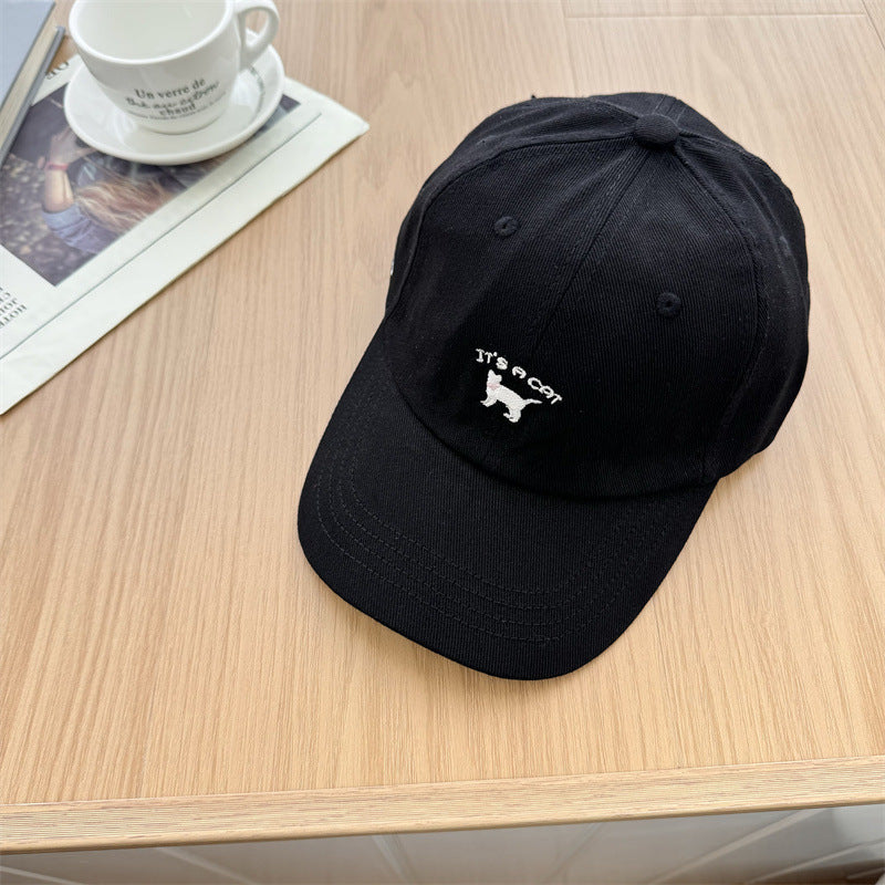 Women's Playful Cat-Embroidered Baseball Cap Bowlift