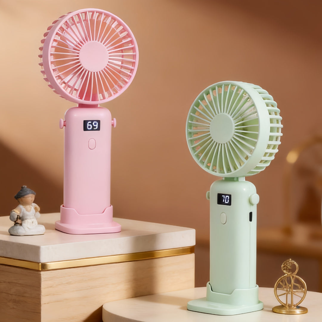 Women's Portable High-Speed Hand Fan with Digital Control Bowlift