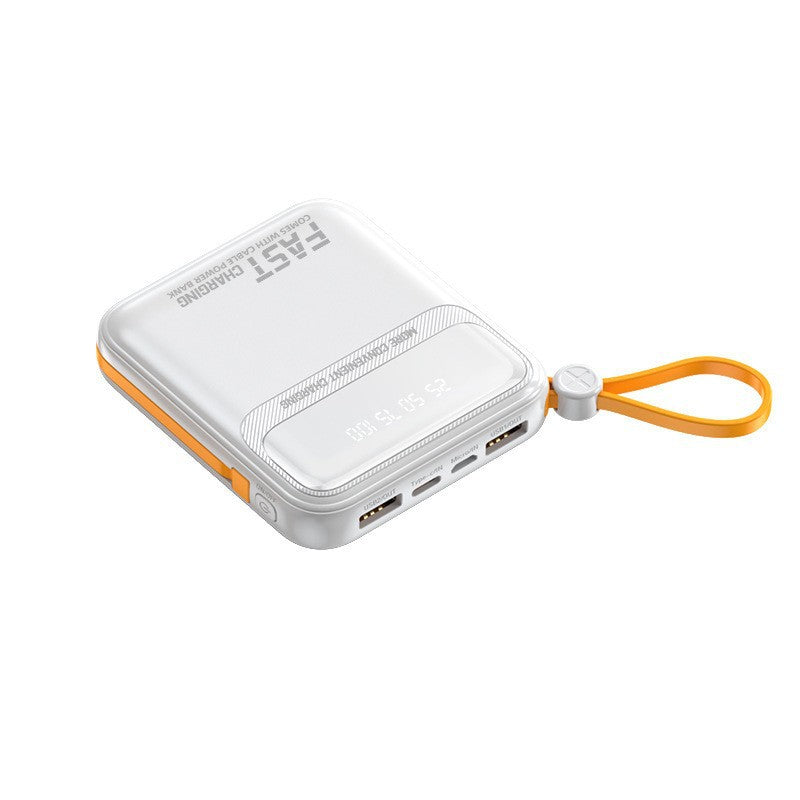 Compact power bank with integrated cable management and digital charge level display Bowlift