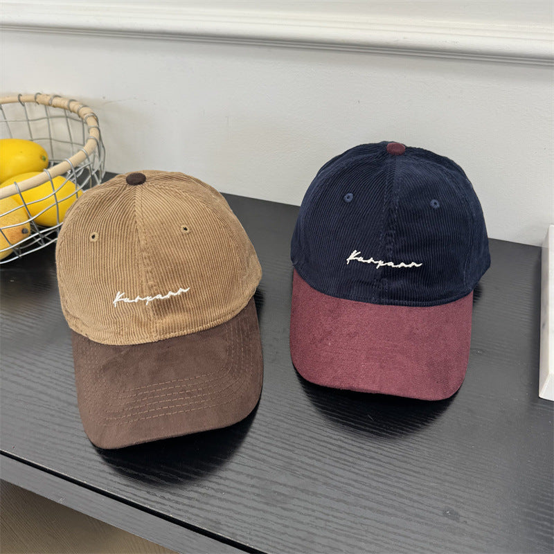 Men's Corduroy Brimmed Baseball Cap Bowlift