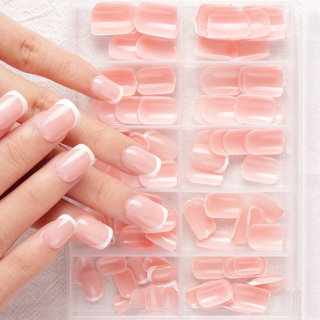 French Tip Press-On Nail Extensions Bowlift