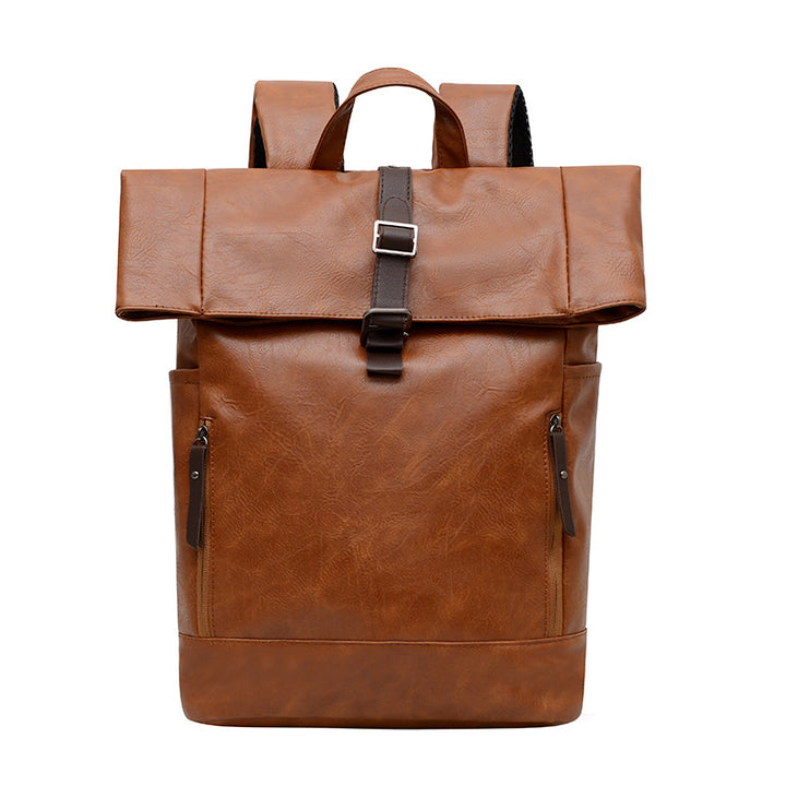 Vintage Leather Rolltop Backpack Bowlift