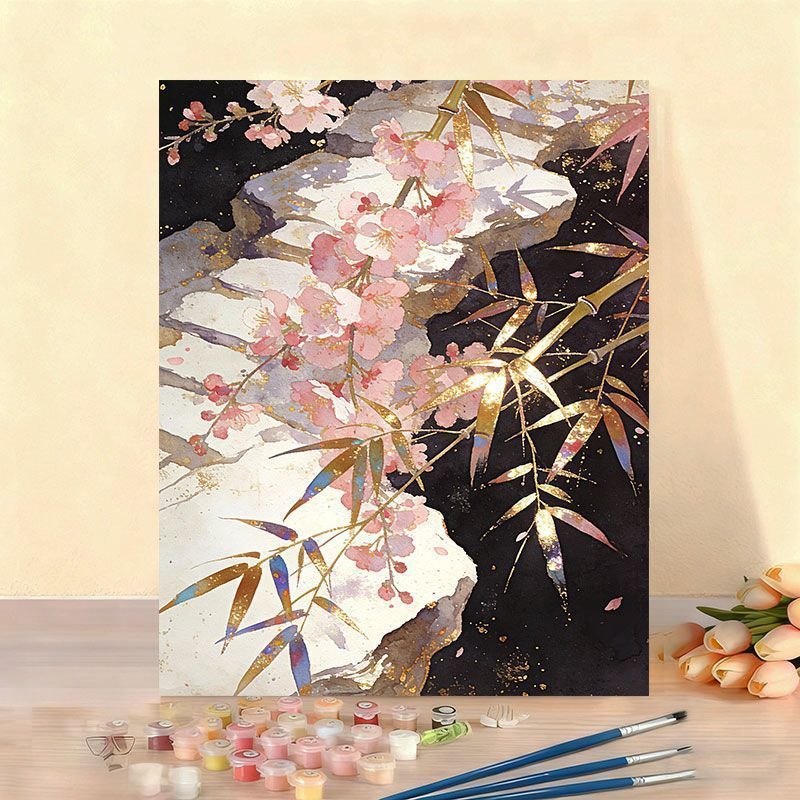 Elegant Floral Paint by Numbers Canvas Art Kit Bowlift