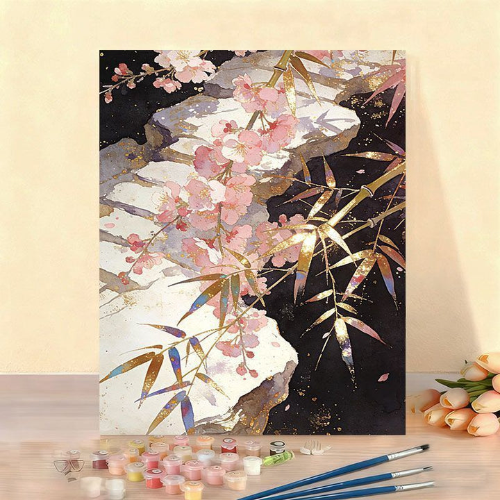Elegant Floral Paint by Numbers Canvas Art Kit Bowlift