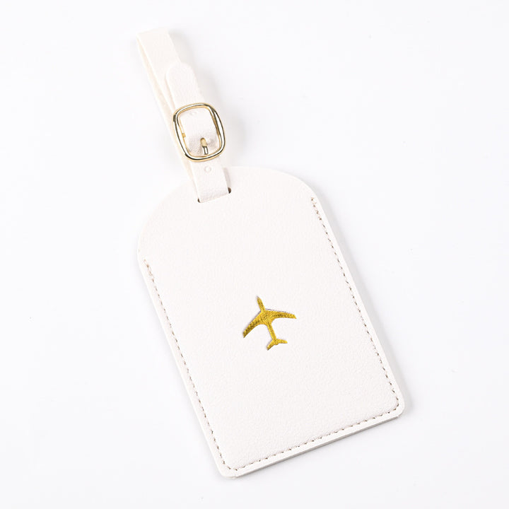 Vegan Leather Embossed Airplane Luggage Tag Bowlift