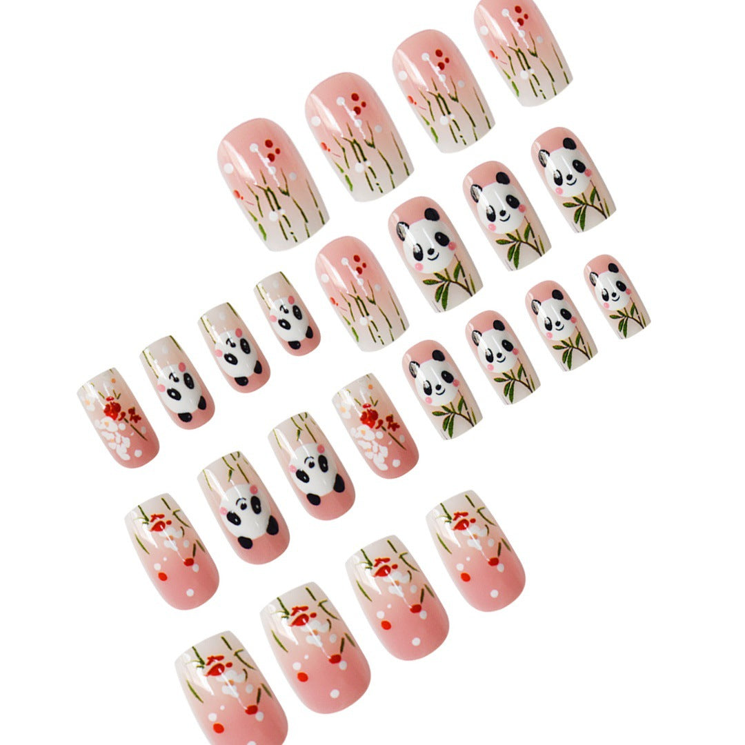 Panda-Themed Nail Art Extensions Bowlift