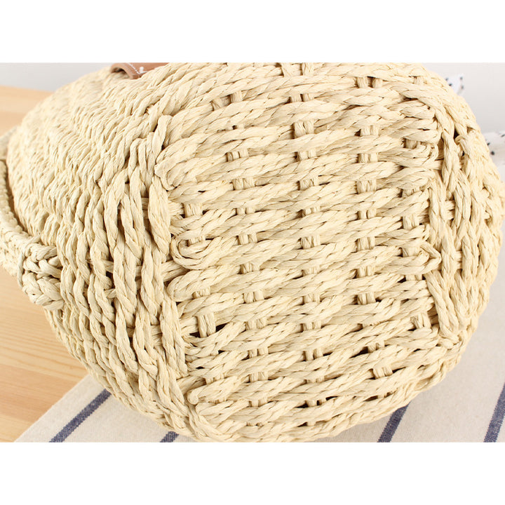 Braided tote bag with decorative leather accent Bowlift