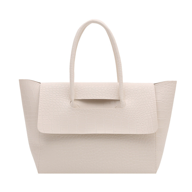 WoCrocodile Textured Structured Handbag Bowlift