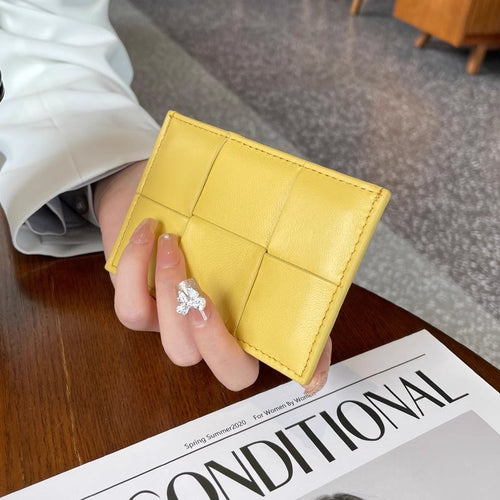 Woven Leather Card Holder Bowlift
