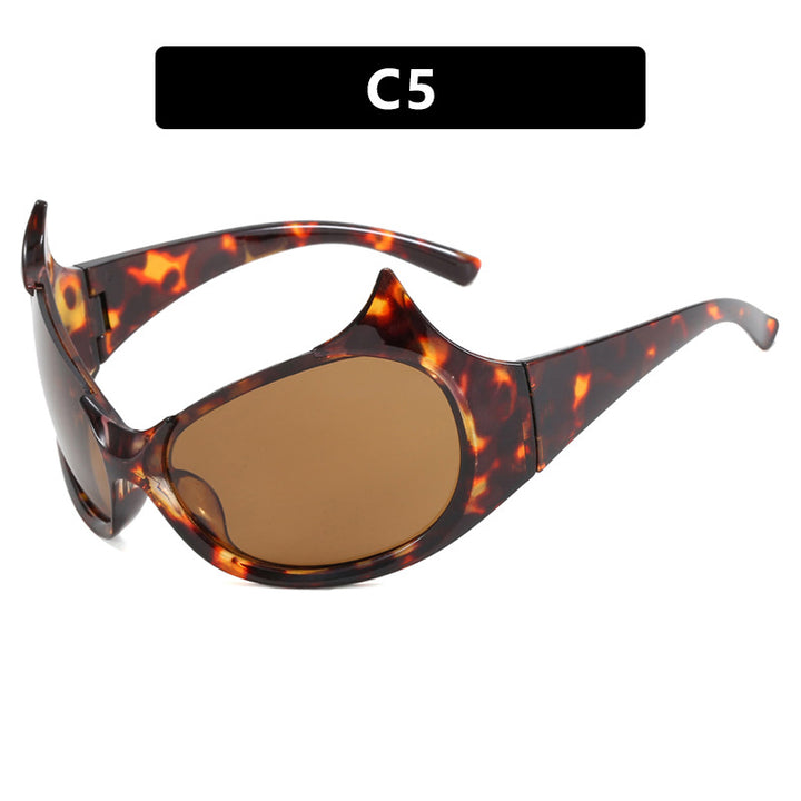 Women futuristic sunglasses with stylish design and protective UV filter Bowlift