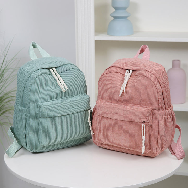 Cord-Backpack with Practical Front Pocket Bowlift