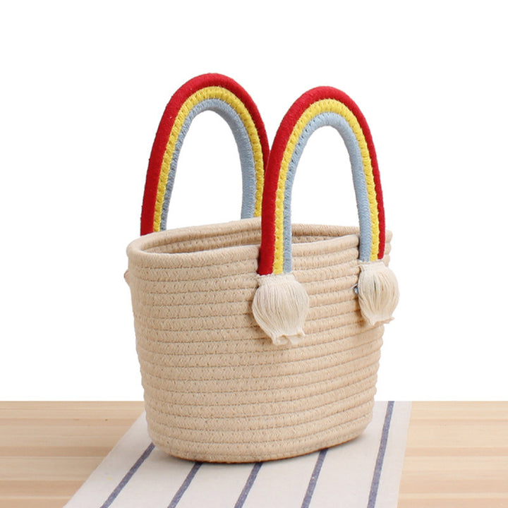Cheerful straw bag with colorful handles Bowlift