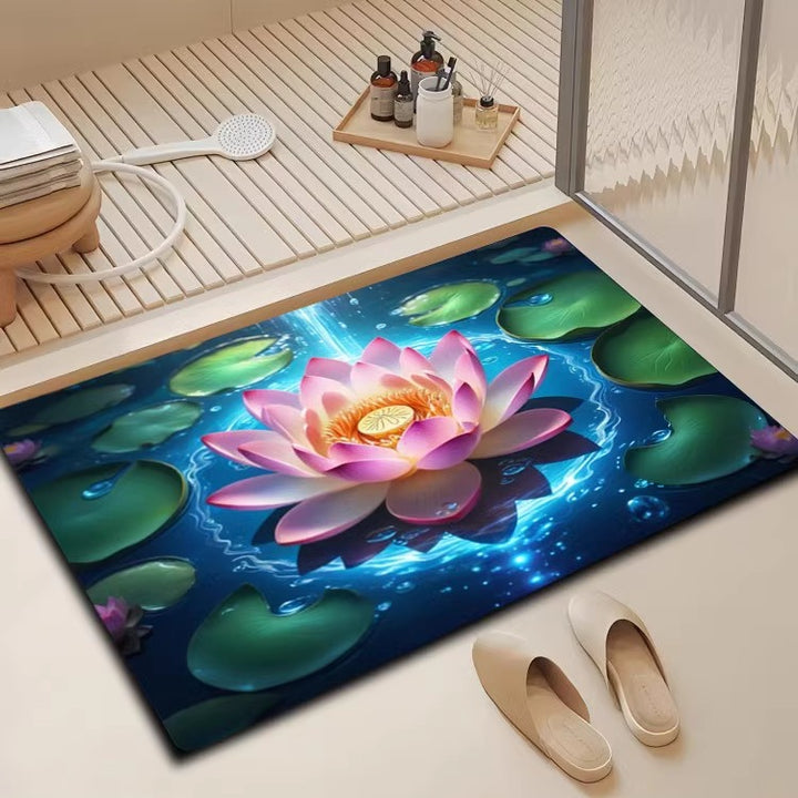 Floral Design Bath Mat Bowlift