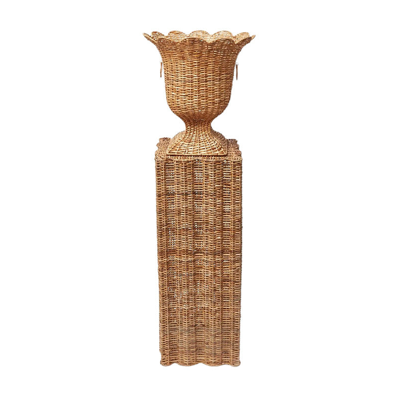 Decorative plant pot stand made of woven material Bowlift