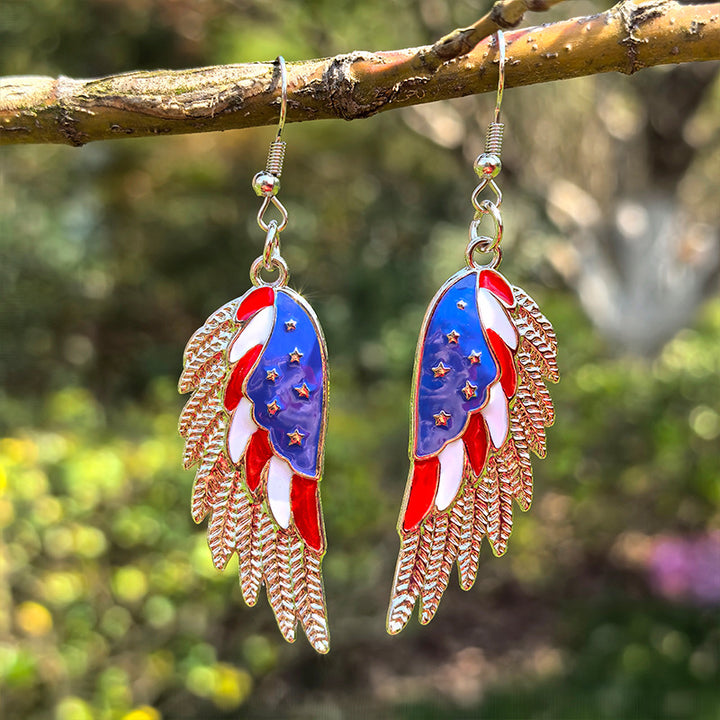 Women's eye-catching star enamel earrings with crystal embellishments and hook clasp Bowlift